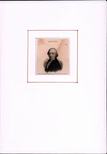 PORTRAIT Christoph Martin Wieland. Schulterstück im Dreiviertelprofil. Stahlstich, Wieland, Christoph Martin