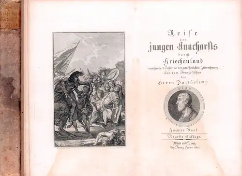 Barthélemy, [Jean-Jacques]: Reise des jungen Anacharsis durch Griechenland vierhundert [400] Jahre vor der gewöhnlichen Zeitrechnung. Neueste Aufl.  BÄNDE 1 und 2 (von 7). Aus d. Franz. [von J. E. Biester]. 