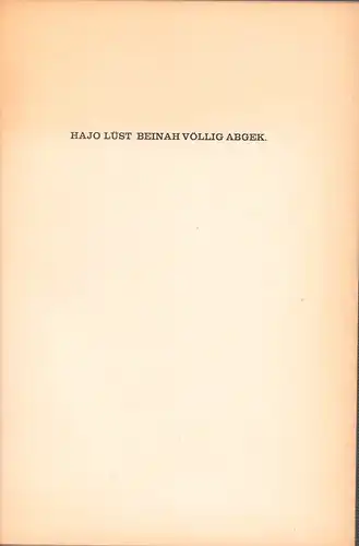 Lüst, Hajo: Beinah völlig abgek. 