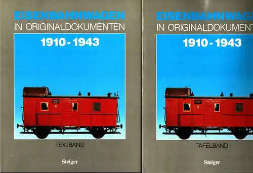 Eisenbahnwagen in Originaldokumenten. 1910-1943. Eine internationale Übersicht aus "Organ für die Fortschritte des Eisenbahnwesens in technischer Beziehung". Anmerkung zu diesem Band v. Manfred Berger. 2 Bde. (Textband und Tafelband = komplett). 