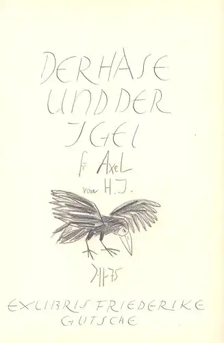 Janssen, Horst: Der Wettlauf zwischen Hase und Igel auf der Buxtehuder Heide (Deckeltitel). Faksimile-Ausgabe des im Privatbesitz befindlichen (Originals).
