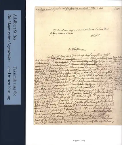 Stifter, Adalbert: Die Mappe meines Urgrossvaters. FAKSIMILE + 2 Teilen. (Lizenz d. Edition Leipzig). 
