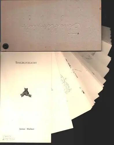 Singblitzlicht. [Gedicht und Zeichnungen], Hafner, Jonas