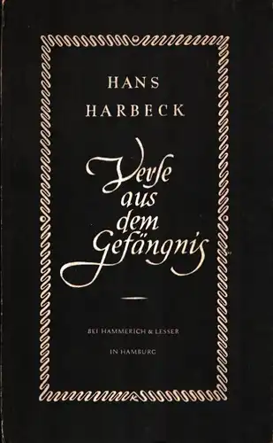 Harbeck, Hans: Verse aus dem Gefängnis. 