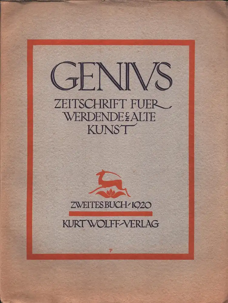 Genius. JG. 2 / BUCH 2. Zeitschrift für werdende und alte Kunst. Hrsg. v. Carl Georg Heise u. Hans Mardersteig 0