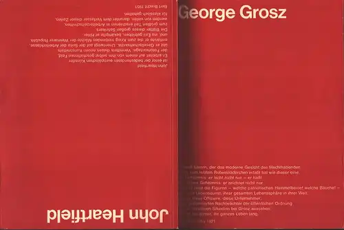 John Heartfield / George Grosz. Ausstellung der Deutschen Akademie der Künste zu Berlin/DDR ergänzt durch d. Württembergischen Kunstverein 3. Juli bis 7. Sept. 1969. (Text: Uwe Schneede. Bearb. Marina Schneede), Heartfield / Grosz