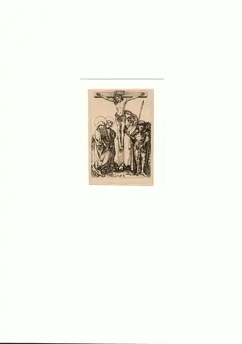 Christus am Kreuz mit vier Assistenzfiguren | The Crucifixion | Jésus-Christ à la Croix. Heliogravüre von Charles Amand-Durand nach einem Kupferstich von Martin Schongauer (um 1480), Schongauer, Martin. - Amand-Durand, Charles