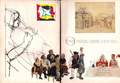 Gosydarstvennyj akademiceskij teatr im. Evg. Vachtangova 8-20 Maja 1957 g. [Theaterprogrammheft zu Gastspielen des] Berliner Ensemble.  Tour Moskau 20. Mai, Staatliches Akademisches Theater, Brecht, Bertolt