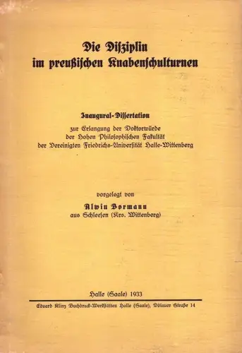 Die Disziplin im preußischen Knabenschulturnen, Bormann, Alwin