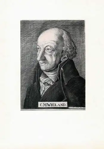 PORTRAIT C. M. Wieland. Brustbild nach links. Einfarb. Radierung, mit rad. Titel, Künstlernamen u. Jahr, Wieland, Christoph Martin