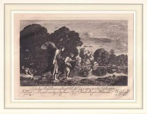 Tobias und der Engel. FAKSIMILE nach dem um 1606 entstandenen Gemälde von Adam Elsheimer (1578-1610)