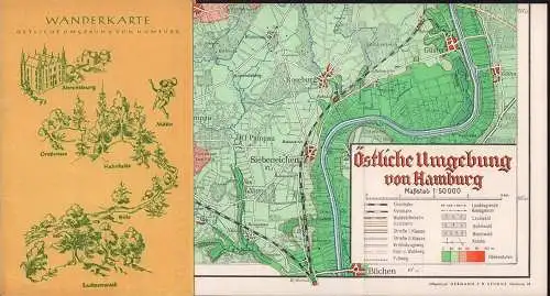 Wanderkarte östliche Umgebung von Hamburg. [Rückentitel: "Hamburg / Ost 1:50.000"]. 