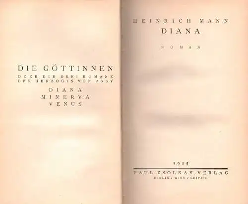Diana. Roman. (48.-52 Tsd., dieser Ausgabe 1.-5. Tsd.), Mann, Heinrich