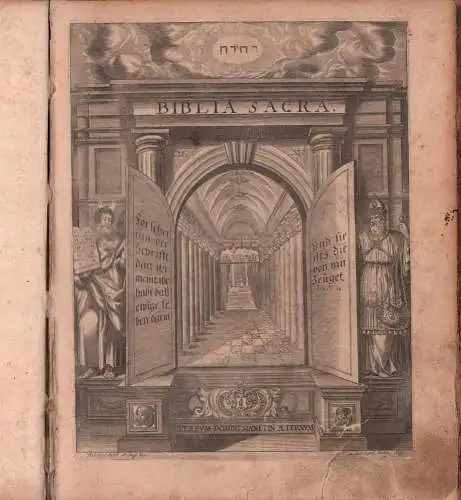 Biblia, Das ist, Die gantze heil. Schrifft Alten und Neuen Testaments. Deutsch / D. Mart. Luth. Sampt D. Hutteri Summarien der Biblischen Bücher und Capitel.. 