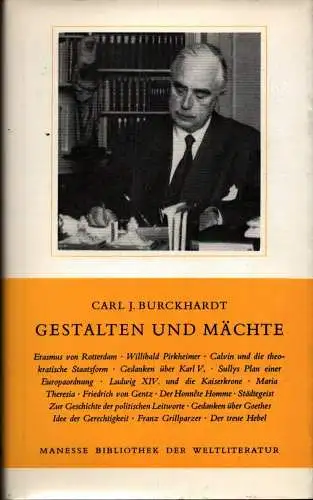 Burckhardt, Carl Jacob: Gestalten und Mächte. Neue, vermehrte Ausg. 