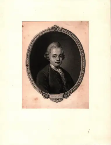 PORTRAIT Gotthold Ephraim Lessing. (1729 Kamenz - 1781 Braunschweig, Dichter). Ovales Brustbild im Dreiviertelprofil, Lessing, Gotthold Ephraim