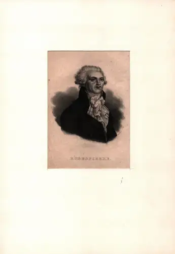 PORTRAIT Robespierre. (1759 [recte 1758] Arras - 1794 Paris. Französischer Politiker). Schulterstück im Halbprofil. Stahlstich, Robespierre, Maximilien