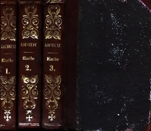 Rousseau, Jean-Jacques: Émile, ou de l'éducation. Edition stéréotype, d'après le procédé de Firmin Didot. 3 Bde. (= komplett). 