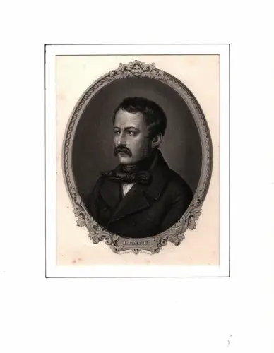 PORTRAIT Nicolaus Lenau. Schulterstück im Dreiviertelprofil. Stahlstich