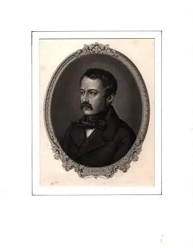 PORTRAIT Moritz August von Thümmel. Brustbild im Dreiviertelprofil. Ovaler Stahlstich mit ornamentaler Rankenwerkeinfassung und integriertem Namenschild, Thümmel, Moritz August von