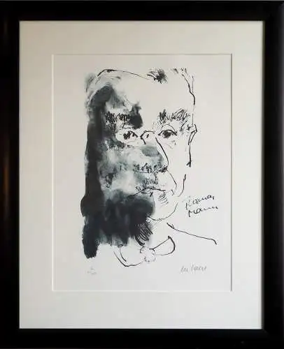 Porträt "Thomas Mann" [Kopfstück, Dreiviertelprofil en face nach rechts]. Original-Lithographie, Mueller-Stahl, Armin
