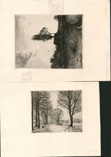 2 Radierungen. Probedrucke, am Blattrand signiert, Blatt 2 mit Druckangaben am linken u. rechten Rand in Blei,,, Haider, Ernst (1890-1988)