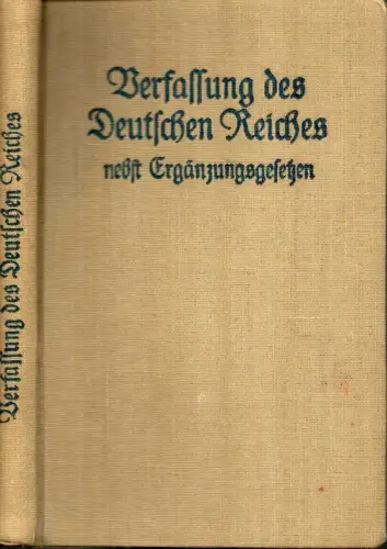 Die Verfassung des Deutschen Reiches vom 11. August 1919 nebst Ergänzungsgesetzen, namentlich der Geschäftsordnung für den Reichstag. hrsg. von Karl Pannier. 7., bis Ende 1926 fortgeführte Auflage. 