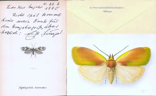 Dank für erhaltene Neujahrsgrüße. Eigenhändige Zeilen mit Unterschrift, datiert 20.3.1990, Jünger, Ernst (1895-1998) Schriftsteller, Insektenkundler