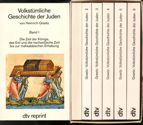 Graetz, Heinrich: Volkstümliche Geschichte der Juden. (Unveränd. photomechan. NACHDRUCK der Ausgabe Berlin u. Wien 1923). (Hrsg. von M. Brann). 6 Bde. 