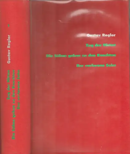 Zug der Hirten / Die Söhne gehen zu den Knechten / Der verlorene Sohn. (Hrsg. von Gerhard Sauder), Regler, Gustav