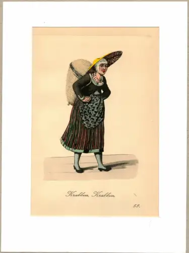 Suhr, Christopher: Krabben, Krabben! [Krabben! Frische Krabben!]. Krabbenhändler | Crab Monger. Original-Lithographie, altkoloriert. 