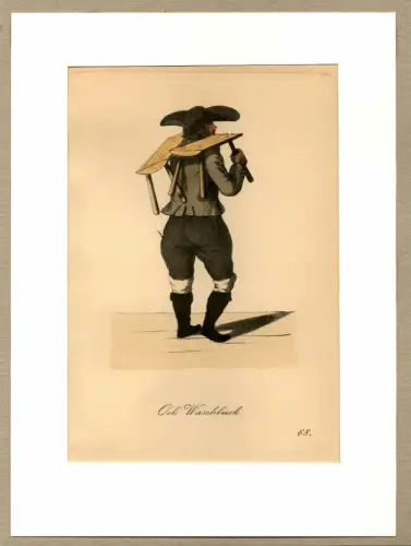 Suhr, Christopher: Ook Waschbueck! [Waschbänke zu kaufen!]. Waschbankverkäufer | Wash Bench Seller. Original-Lithographie, altkoloriert. 