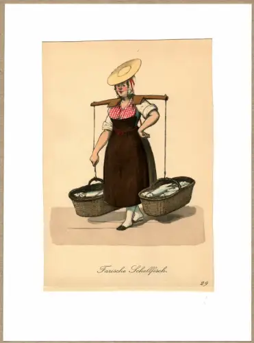Suhr, Christopher: Farische Schellfisch! [Schellfisch von den Färöern!]. Schellfischverkäuferin | Haddock Monger. Original-Lithographie, altkoloriert. 