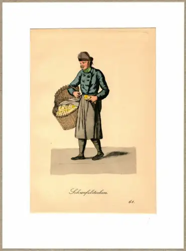 Suhr, Christopher: Schwefelsticken! [Schwefelhölzer im Angebot!]. Streichholzverkäufer | Match Seller. Original-Lithographie, altkoloriert. 