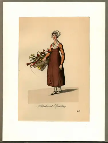 Suhr, Christopher: Allerhand Speeltüg! [Spielzeug! Allerlei Spielzeug zu haben!]. Spielzeughändlerin | Toy Seller. Original-Lithographie, altkoloriert. 