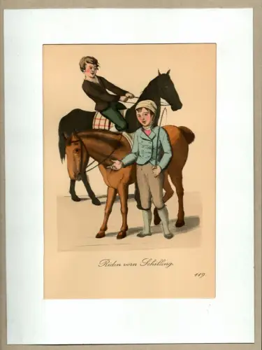 Suhr, Christopher: Riden voern Schilling! [Reiten nur 1 Schilling!]. Ponyreitenanbieter | Pony Ride Tenderer. Original-Lithographie, altkoloriert. 