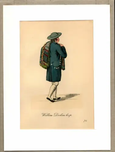 Suhr, Christopher: Wollene Decken koof! [Wolldecken! Kauft Wolldecken!]. Wolldeckenhändler | Woolen Blanket Dealer. Original-Lithographie, altkoloriert. 