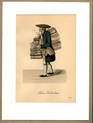 Suhr, Christopher: Feine Koerbe koop! [Feine Körbe! Körbe zu kaufen!]. Korbhändler | Basket Merchant. Original-Lithographie, altkoloriert. 