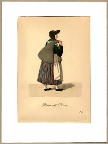 Suhr, Christopher: Plünn, oole Plünn! [Plunder! Alte Lumpen!]. Lumpensammlerin | Rag Collector. Original-Lithographie, altkoloriert. 