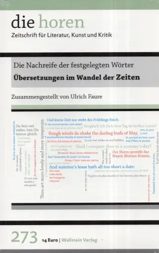 Faure, Ulrich (Hrsg.): Übersetzungen im Wandel der Zeiten. Die Nachreife der festgelegten Wörter. 