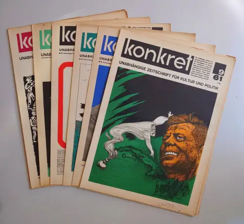 Röhl, Claus Rainer (Hrsg.): Konkret. Unabhängige Zeitschrift für Kultur und Politik. HEFTE 1-23/24 in 23 Heften (= kompletter Jahrgang). 