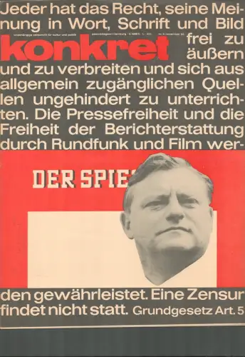 Konkret - Unabhängige Zeitschrift für Kultur und Politik. Nr. 11, November 62, Röhl, Claus Rainer (Hrsg.)