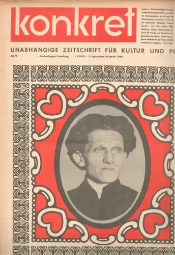 Röhl, Claus Rainer (Hrsg.): Konkret - Unabhängige Zeitschrift für Kultur und Politik. HEFT 18. 2. September-Ausgabe 1960. 