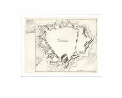 Nimes oder Nemausus ziemlich grosse und sehr volckreiche Statt in nieder Languedoc, in Franckreich, nebst einem Proesidial, einer Seneschaufssee, und unter dem Ertz Bischoff zu.. 