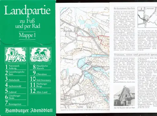 (Schnell, Manfred) (Red.): Landpartie zu Fuß und per Rad. MAPPE 1 [= Nr. 1 - 12]. Hrsg. vom Hamburger Abendblatt. 