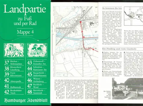 (Schnell, Manfred) (Red.): Landpartie zu Fuß und per Rad. MAPPE 4  [= Nr. 37 - 48]: Landpartie zu Fuß. Hrsg. vom Hamburger Abendblatt. 
