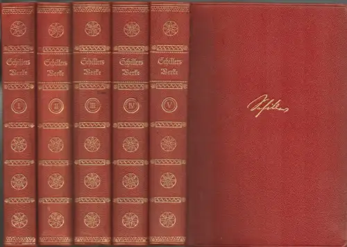 Schiller, Friedrich von: Schillers Werke  in sechs Haupt- u. vier Ergänzungsbänden. Hrsg. von Paul Merker. 10 in 5 Bdn. (= komplett). 