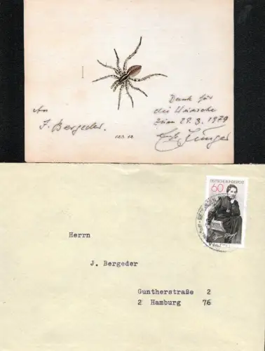 Jünger, Ernst (1895-1998) Schriftsteller, Insektenkundler: Dank für die Wünsche zum 29.3.1978. Eigenhändige Zeilen mit Unterschrift. 