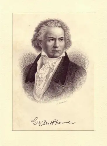 PORTRAIT Ludwig van Beethoven. Stahlstich von A. Krauße [nach A. von Kloeber], Beethoven, Ludwig van