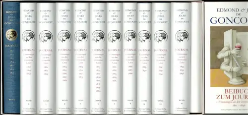Goncourt, Edmond de / Goncourt, Jules de: Journal. Erinnerungen aus dem literarischen Leben 1851-1896. (Dt. Erstausgabe., 1. Aufl., Leipziger Ausgabe. Hrsg. von Gerd Haffmans). 11 Bde. + Beibuch (= komplett). 